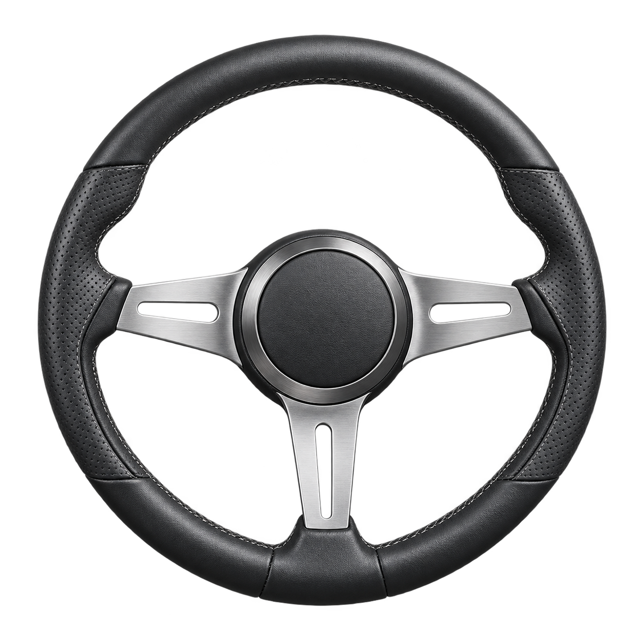 Interior category illustration: a leather steering wheel