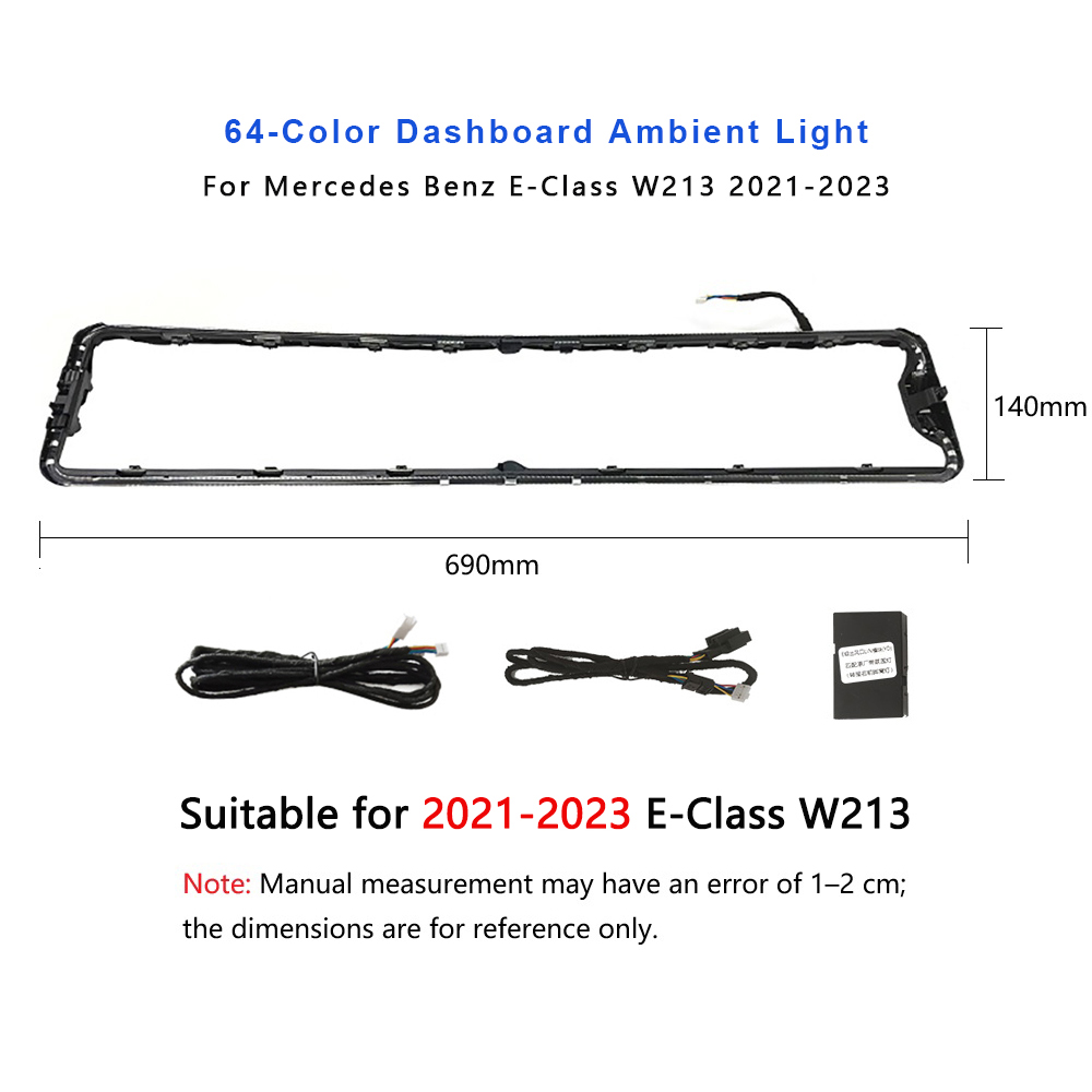 Wholesale W213 Instrument LCD Screen Ambient Light for Mercedes-Benz E-Class 2016-2023 64 Colors Dashboard LED Atmosphere Lamp