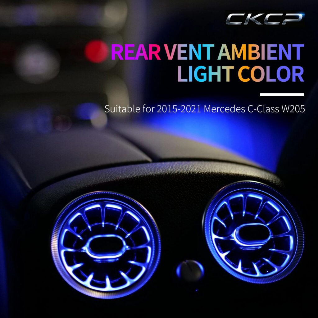 64 Color Rear Turbine Air Vent Ambient Light for Mercedes Benz C Class W205 GLC X253 Sync Original Car Interior Atmosphere Lamp