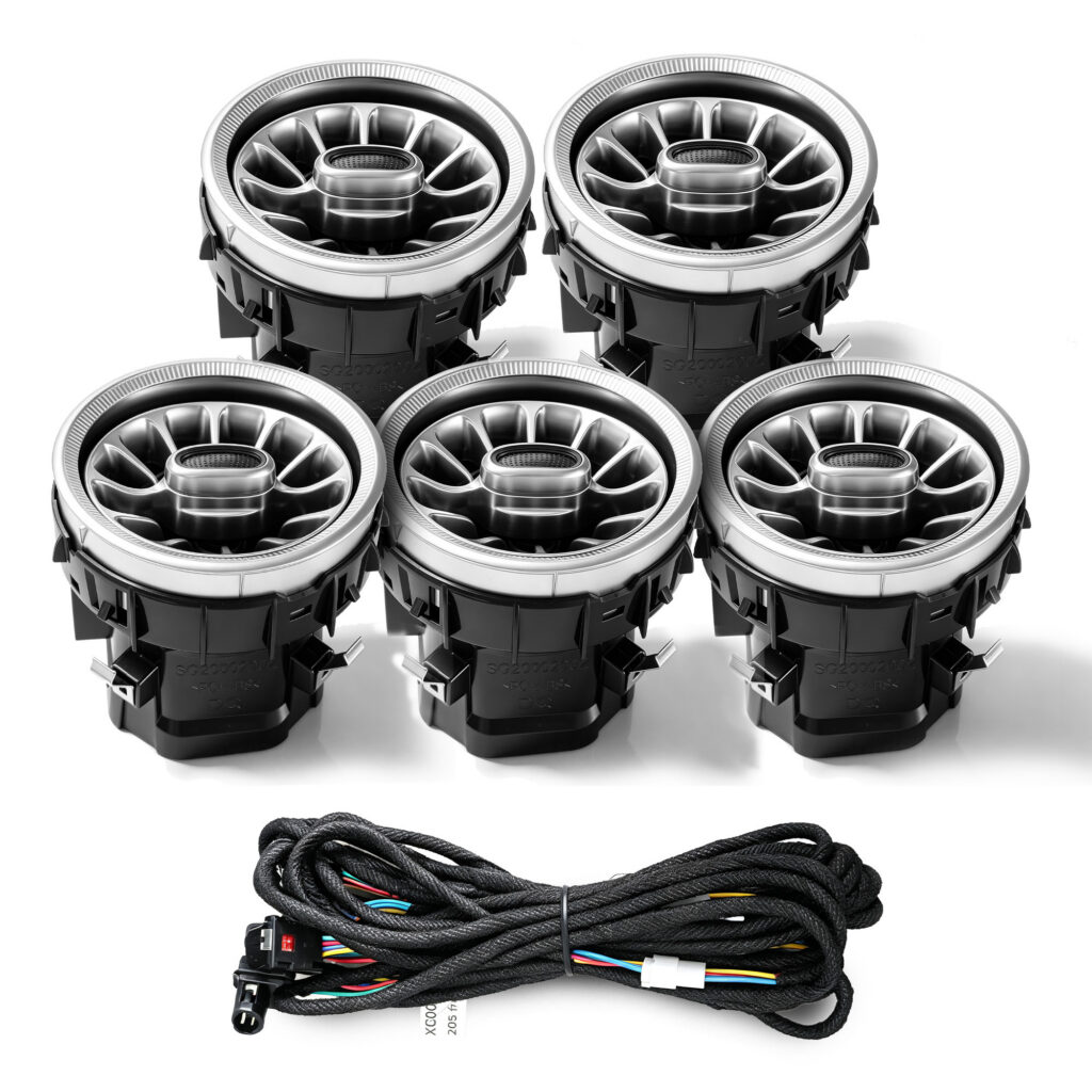Factory Wholesale W205 Front Air Outlet 64 Colors Atmosphere Lights for 2015-2021 Mercedes-Benz C-class LED Conditioner Air Vent — main 4