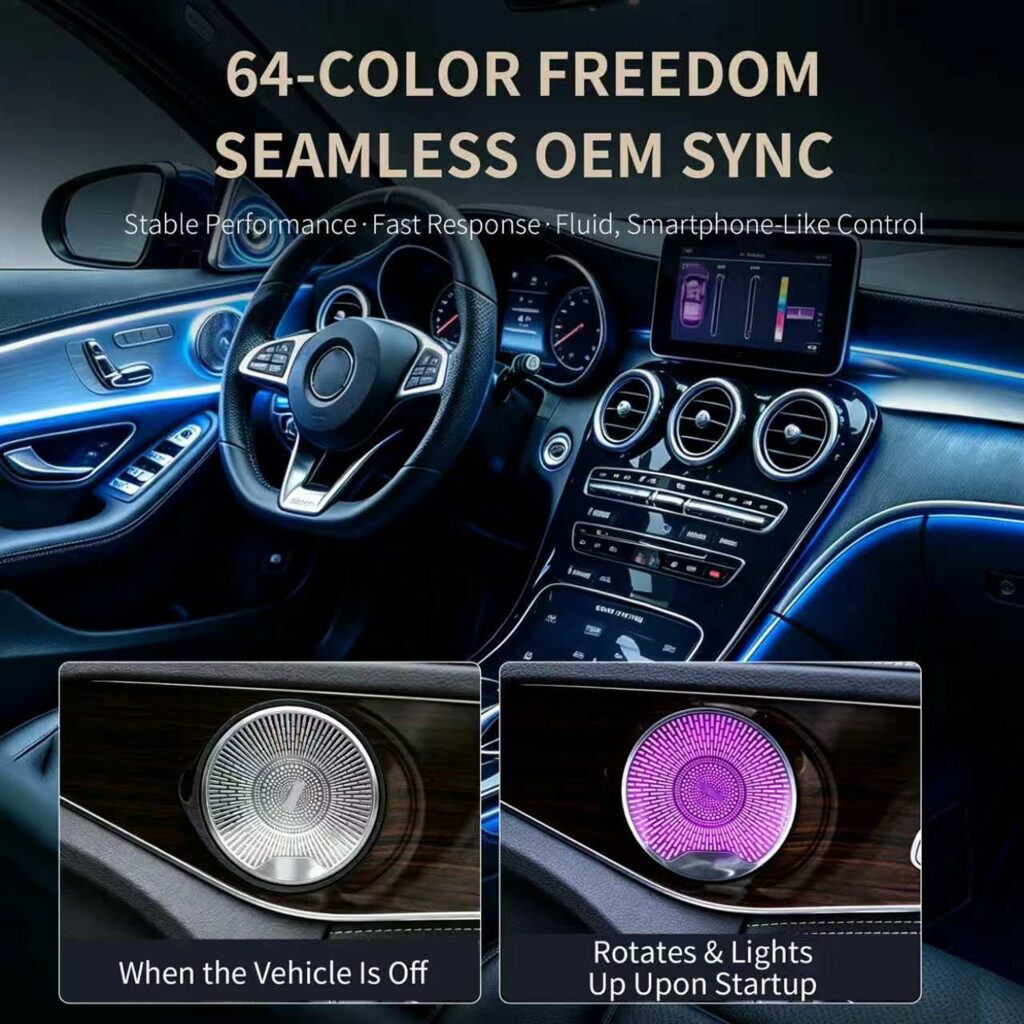 64-Color LED Midrange Speaker Cover Ambient Light for Benz C-Class W205 2015-2021 Interior Upgrade Door Speaker Atmosphere Lamp — main 5