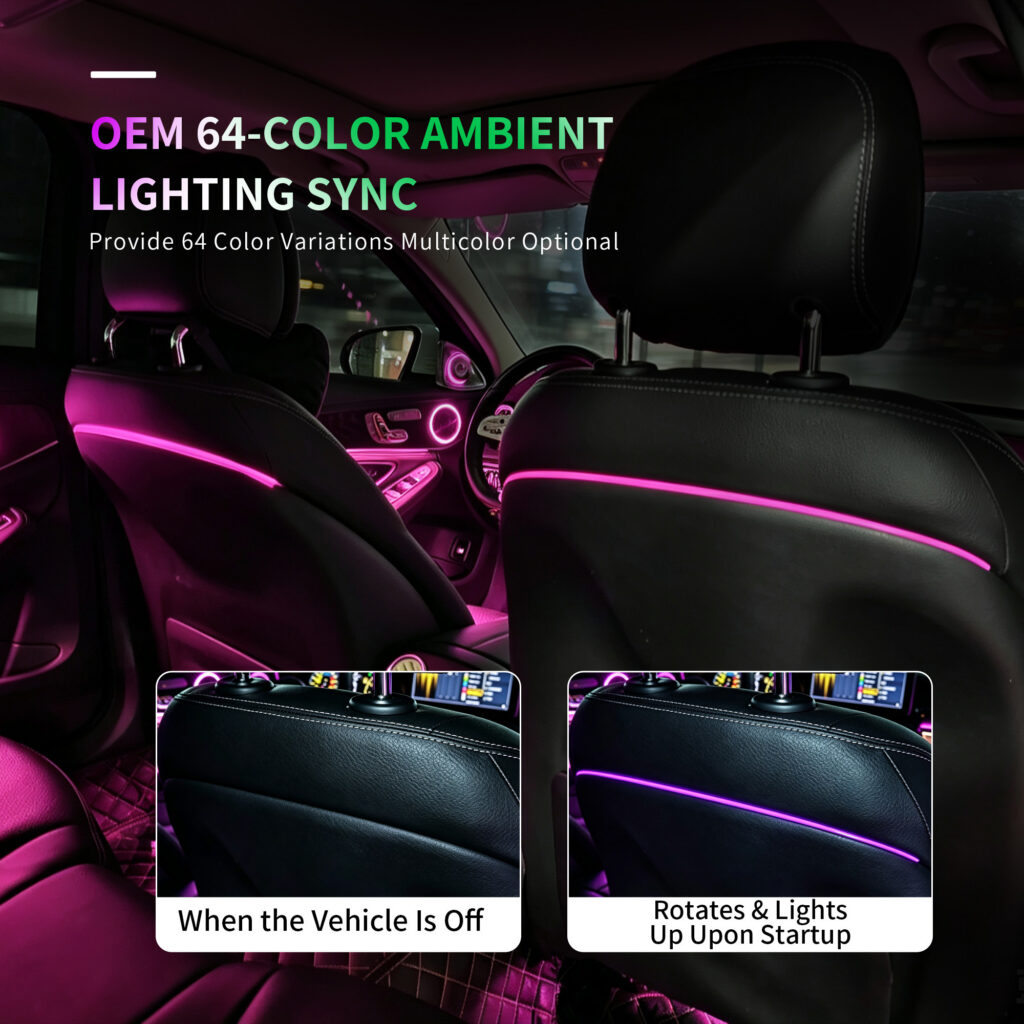 64 Colors Seat Backrest Ambient Light for Mercedes Benz C Class W205 2015-2021GLC X253 W213 Car Interior LED Light Modification — main 3
