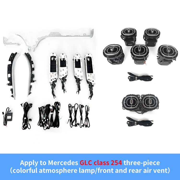 Factory Wholesale 64 Colors Luminous Air Vent 4D Rotating Tweeter X254 Ambient Light Kit(6 Pieces) for Mercedes Benz GLC-class