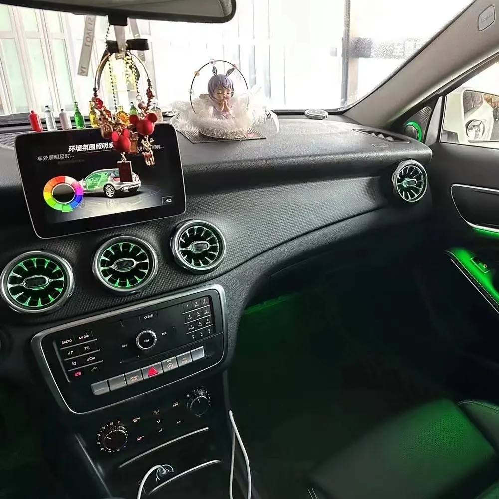 12 Colors W176 Ambient Light Kit LED Air Outlet for Mercedes Benz A-class 2013-2018 W117 Upgrade Car Interior Light Plug & Play