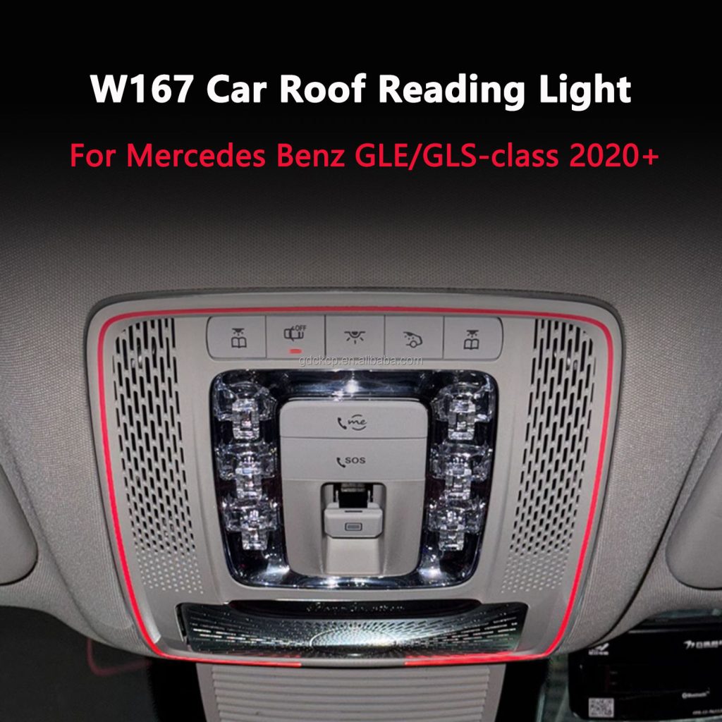 64 Colors Front Roof Reading Light Ambient Trim for Mercedes-Benz GLS X167 SUV 2020-2026
