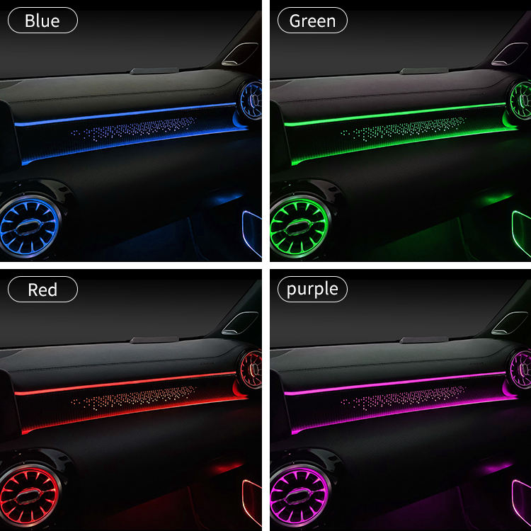 For Mercedes Benz A-Class W177 CLA W118 Starlight Edition Passenger Side Dashboard Trim Panel 64-Color LED Ambient Light Upgrade