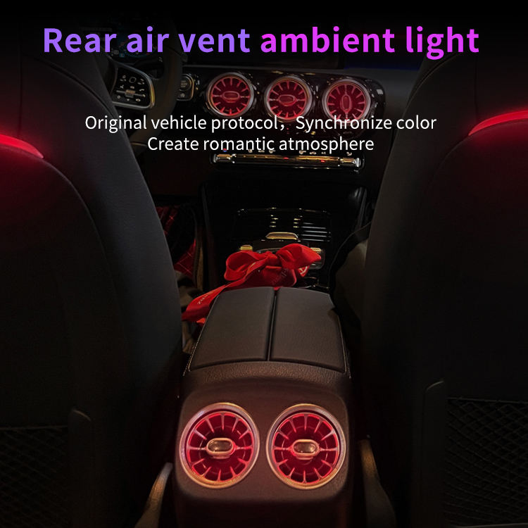 64 Colors Luminous Front Rear Turbine Air Vent LED Ambient Light for Mercedes Benz A/B-Class W177 W247 CLA C118 GLA/GLB X247