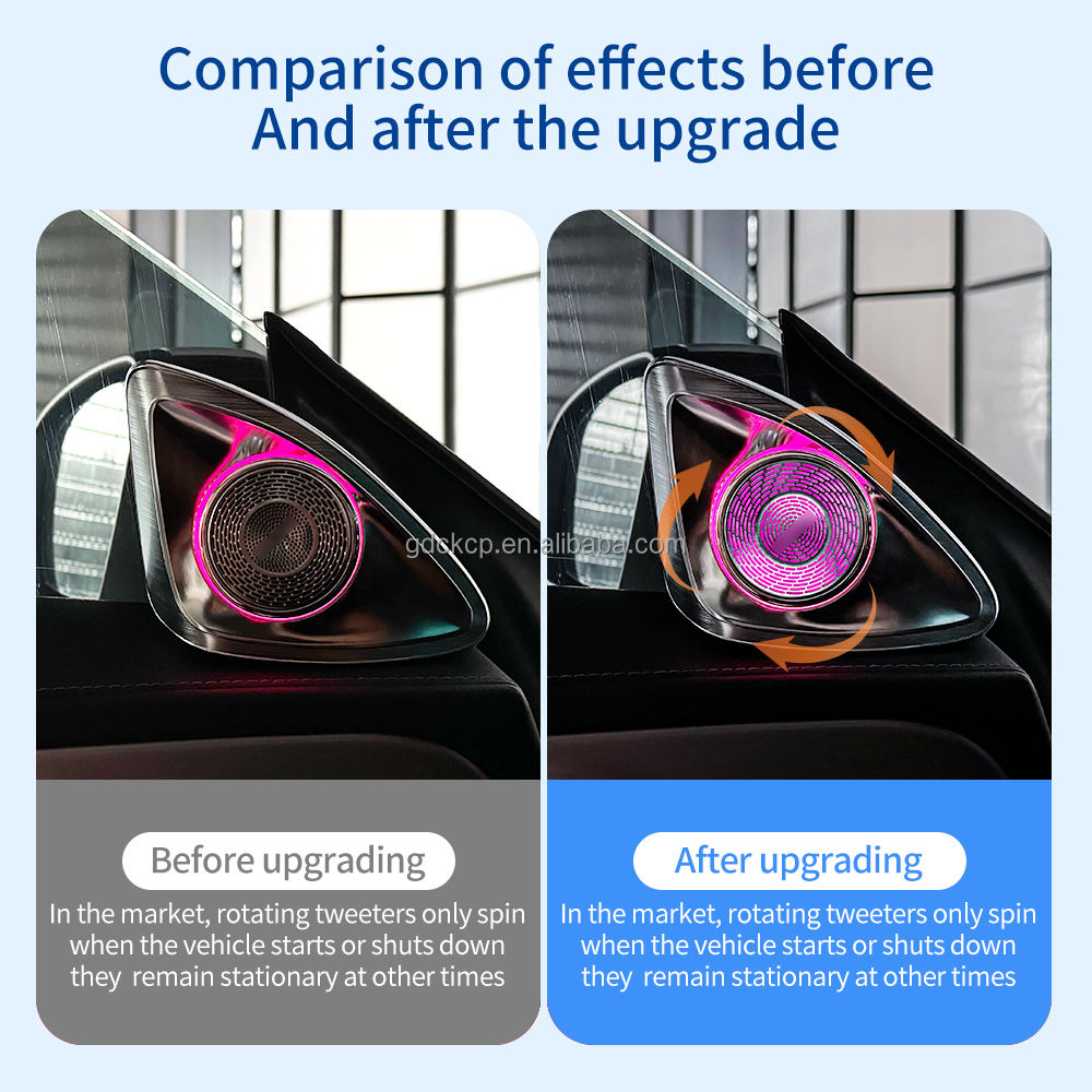 C205 4D Music Sync Rotating Tweeter with 64 Colors Ambient Light ABS Material for 2016-2021 C-coupe Car Speaker