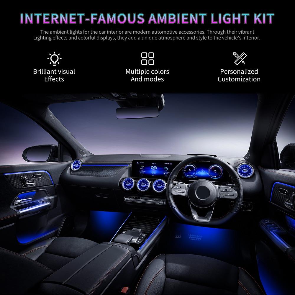 Right Hand Drive W247 64 Colors Basic Ambient Lighting for Benz B-Class W247 GLA H247 Colours Control Via Original Screen