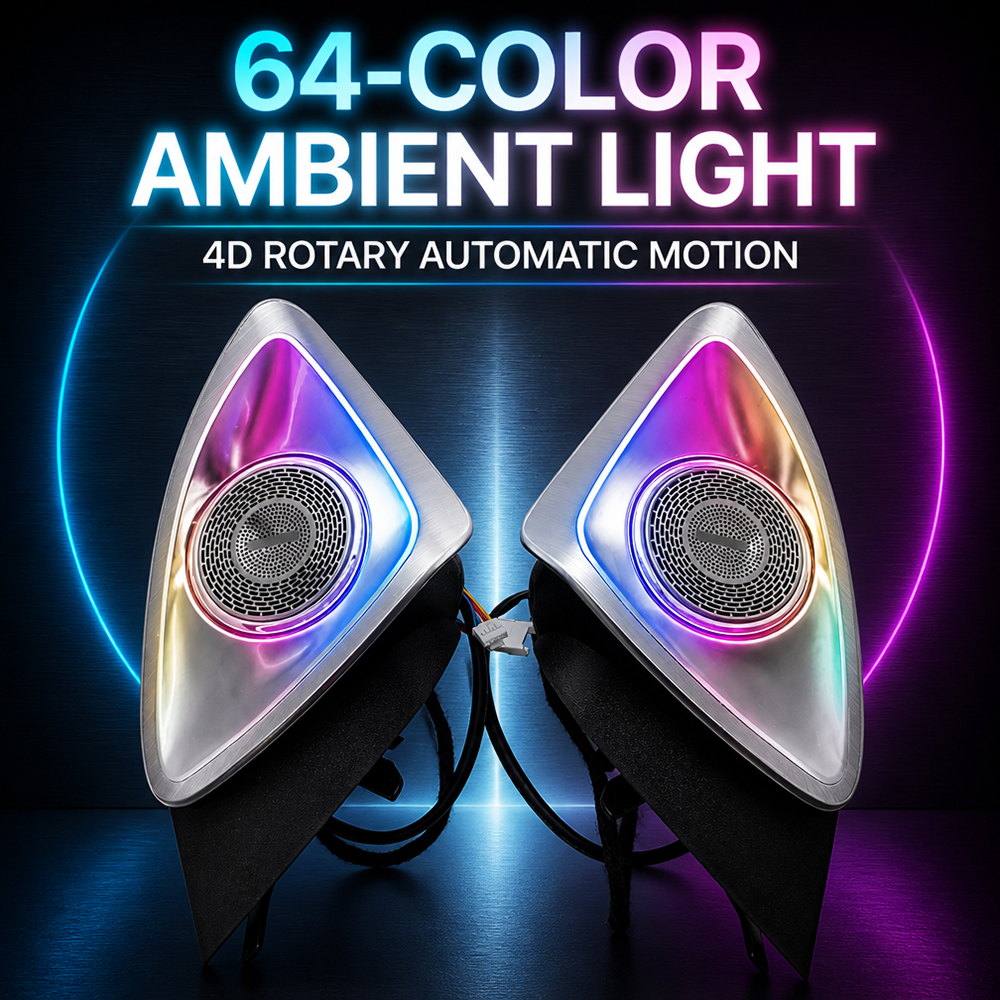 4D Rotating Tweeter Speaker 64 Colors LED Ambient Light for Mercedes-Benz GLA-Class X156 2013-2019 Car Interior Modification Kit