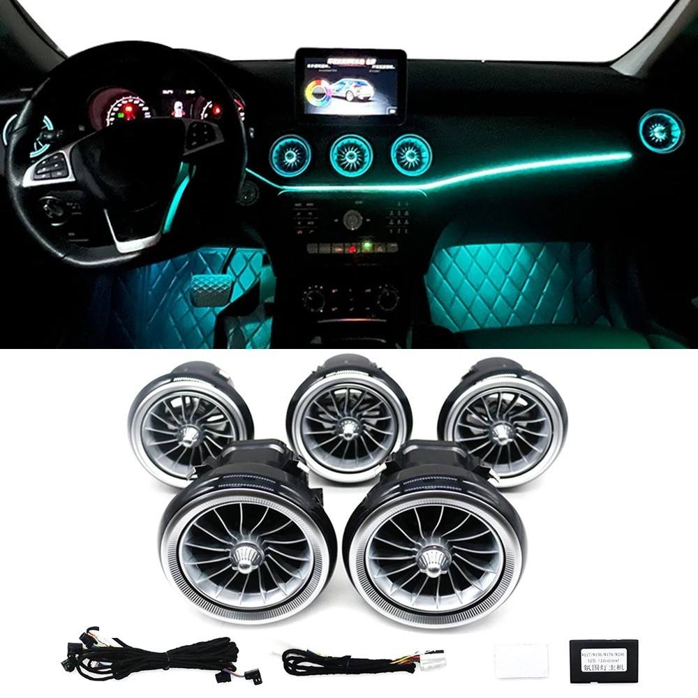 W176 EQS Style Front Air Vents 12 Color LED Ambient Light For Mercedes-Benz A-Class 2013-2018 CLA W117 W246 GLA X156 Air Outlet