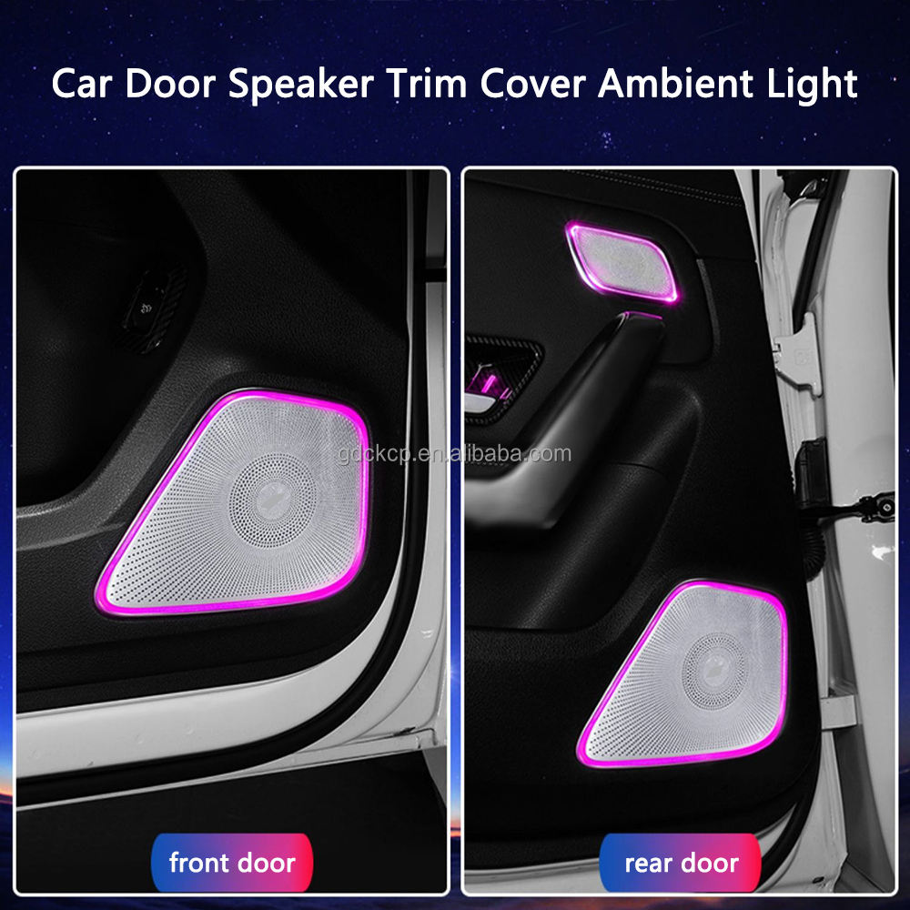Car Midrange Speaker Cover 64 Colors Ambient Light for Benz New A/B/CLA/GLA/GLB W177 W118 W247 LED Horn Audio Trim Cover