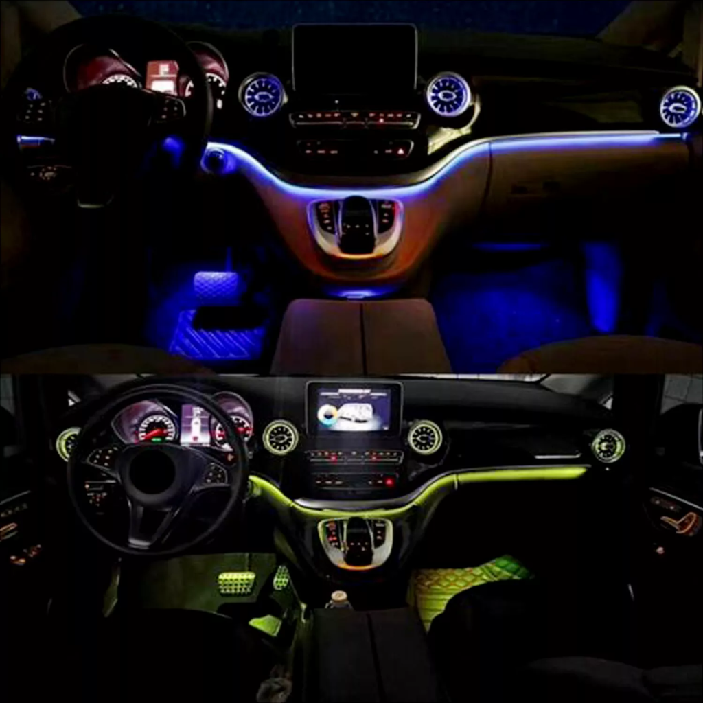Hot Sale 4 PCS Front Turbine Air Vent 64 Colors LED Ambient Light for Mercedes Benz V Class W447