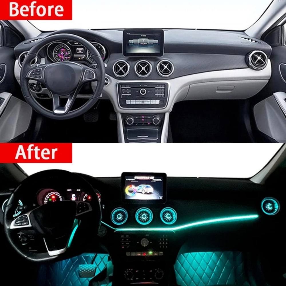 W176 EQS Style Front Air Vents 12 Color LED Ambient Light For Mercedes-Benz A-Class 2013-2018 CLA W117 W246 GLA X156 Air Outlet