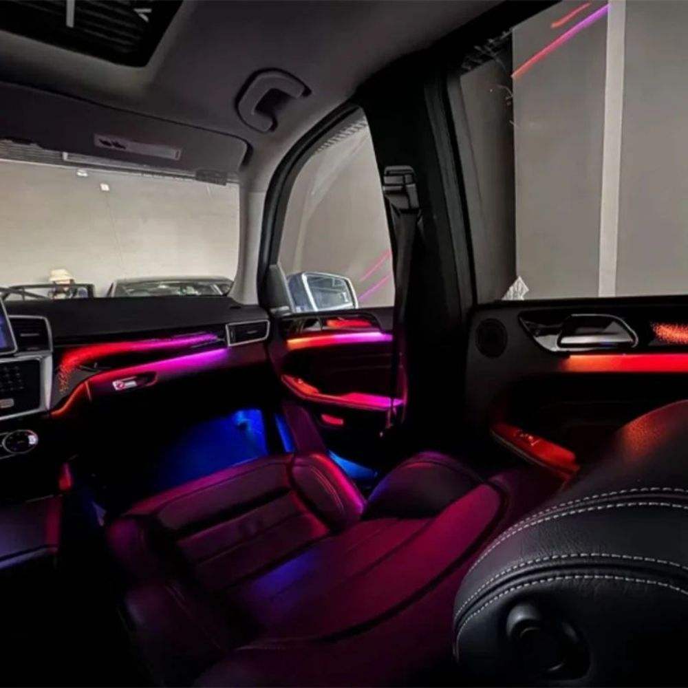 Piano Black Galaxy Dynamic Ambient Lighting and A-pillar Tweeter Options for Mercedes-Benz GL / GLS X166 SUV 2013-2019