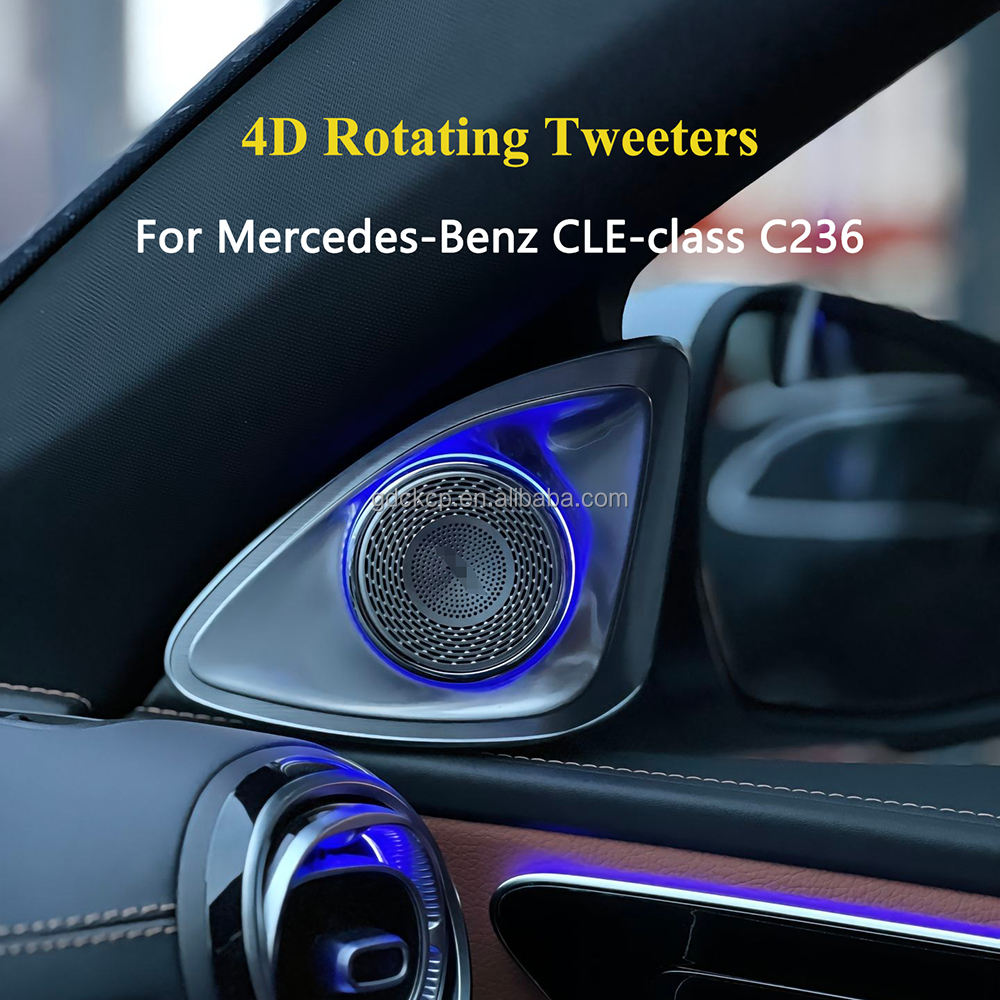 C236 CLE 64 Colors 4D Rotating Tweeter Ambient Light for 2024-2026 Mercedes Benz CLE Coupe Plug and Play Rotating Treble Speaker