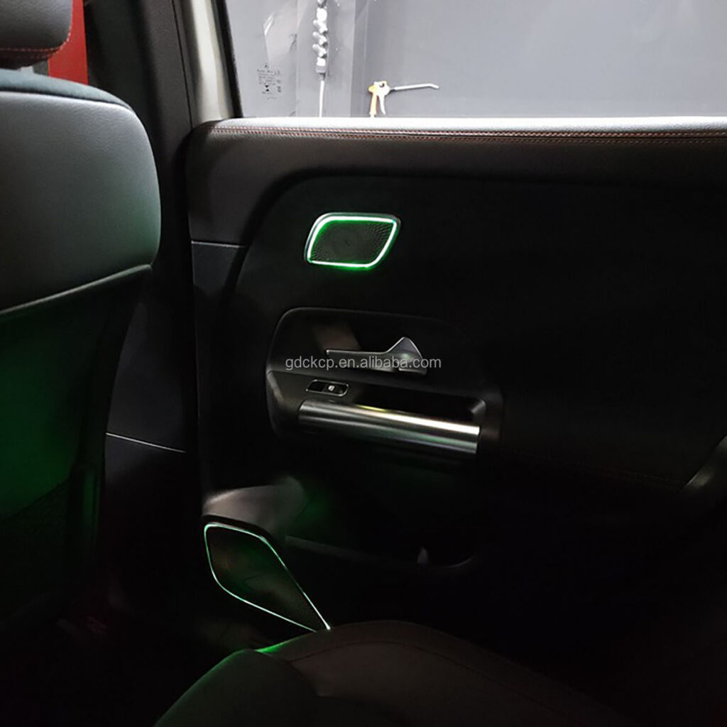 Car Door Speaker Trim Cover Ambient Light for Benz A/B-Class W177 W247 CLA W118 GLA H247 GLB X247 Luminous Auto Horn Cover