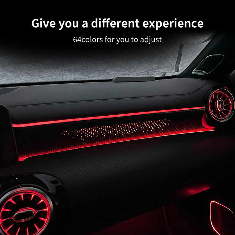 For Mercedes Benz A-Class W177 CLA W118 Starlight Edition Passenger Side Dashboard Trim Panel 64-Color LED Ambient Light Upgrade