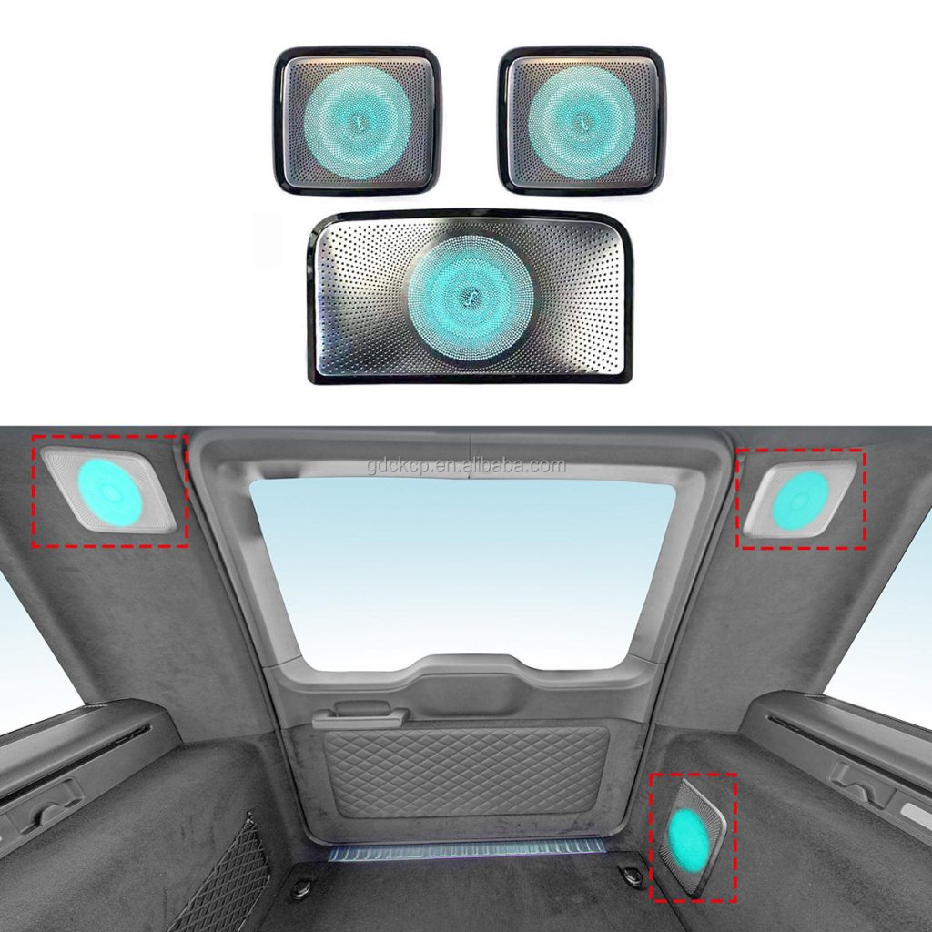 64 Colors Ambient Light W463 (2018) Car Trunk Speaker Luminous Cover for Benz G-class 2019-2024 Car D-pillar Illuminated Horn Cover