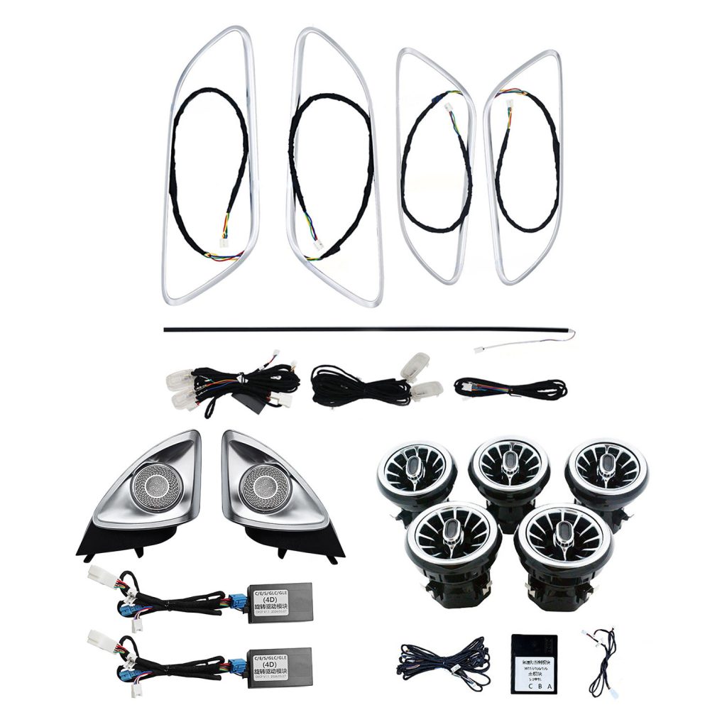 X156 12-Colors LED Ambient Light Kit for Mercedes Benz GLA-class 2013-2019 W156 Luminous Air Vent 4D Rotating Tweeter