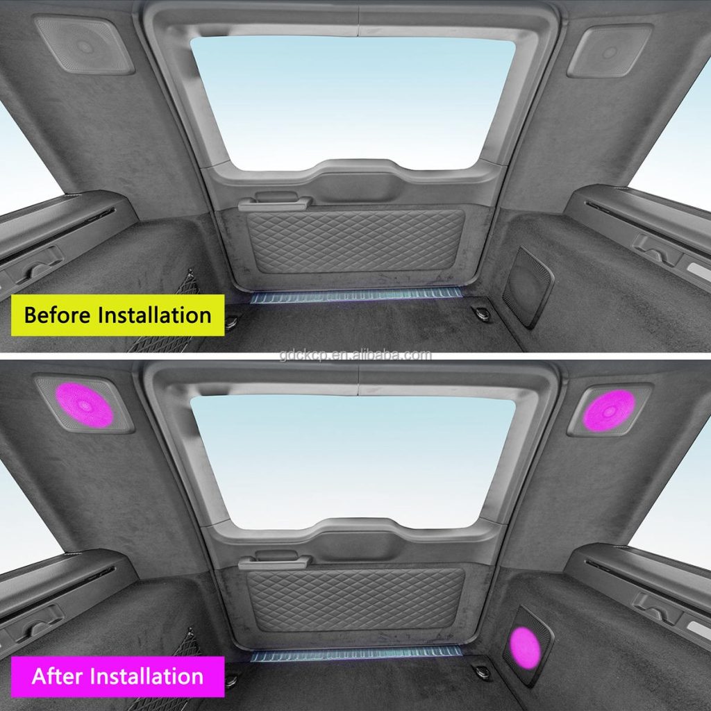64 Colors Ambient Light W463 (2018) Car Trunk Speaker Luminous Cover for Benz G-class 2019-2024 Car D-pillar Illuminated Horn Cover