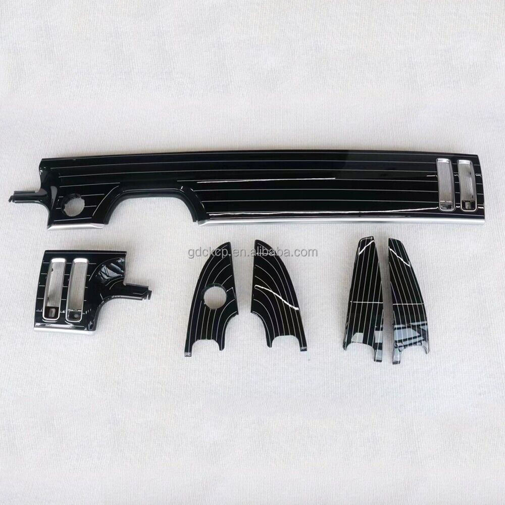 Piano Black Interior Panel for Mercedes Benz W223 S-Class 2021+ S400 Upgraded S500 Dashboard & Door Decorative Trim Cover 6PCS