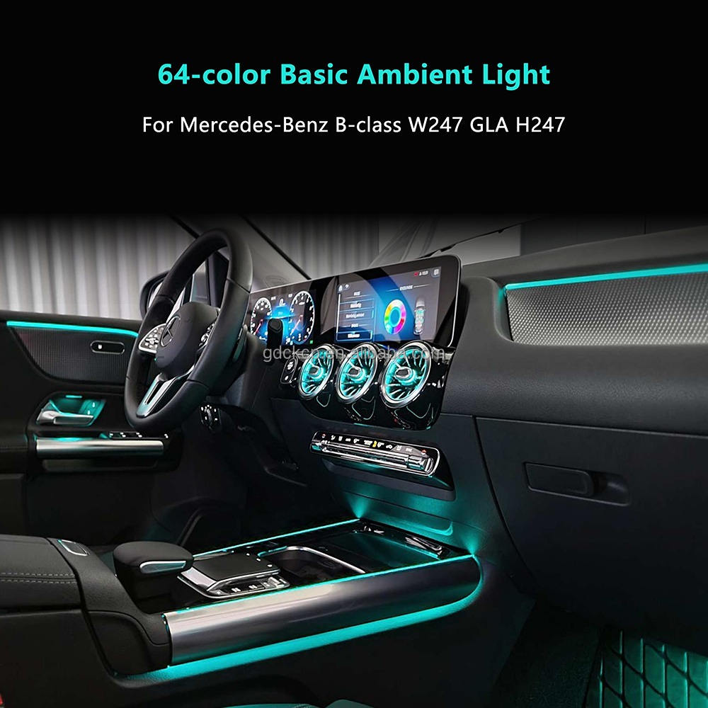 High Quality W247 64 Colors Basic Atmosphere Lighting for Benz B-Class W247 GLA H247 Colours Control Via Original Screen