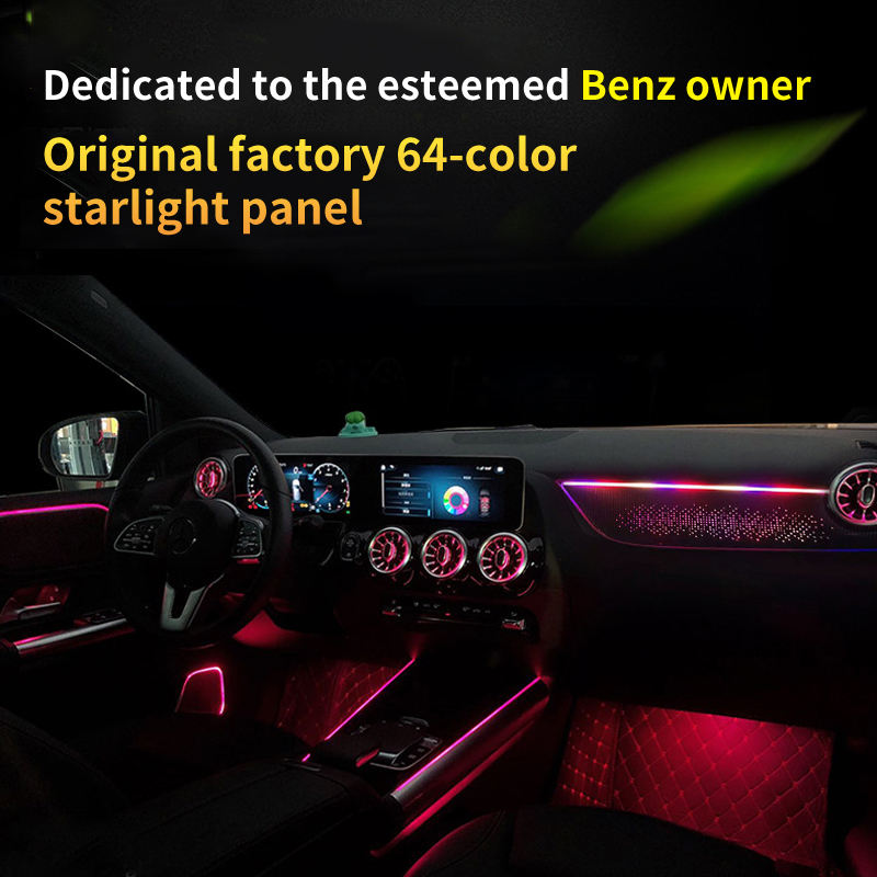 64 Colors Car Light Strips Auto Interior Atmosphere Lamp Symphony Car Interior Atmosphere Lights for Mercedes Benz B-Class W247