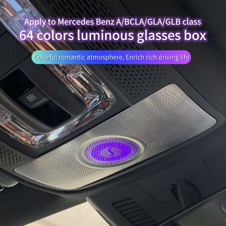 Car Interior Upgraded 64 Colors Luminous Glasses Box Cover W177 Ambient Light for Mercedes-Benz New A/B/CLA/GLA/GLB C118