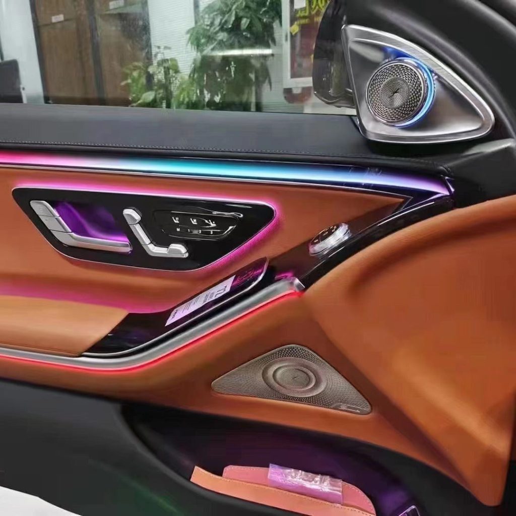 W223 64 Colors LED Ambient Light Kit Suitable for Mercedes Benz S-class 2021+ Interior Atmosphere Light Upgrade Accessories