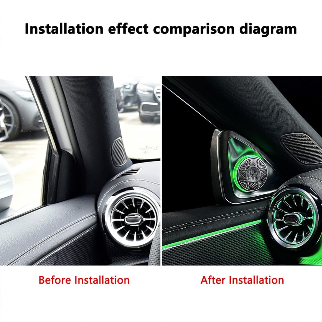 Factory Wholesale W177 4D Rotating Tweeter 64 Colors Ambient Light for Benz A-class 2019-2025 Rotating Treble Atmosphere Lamp