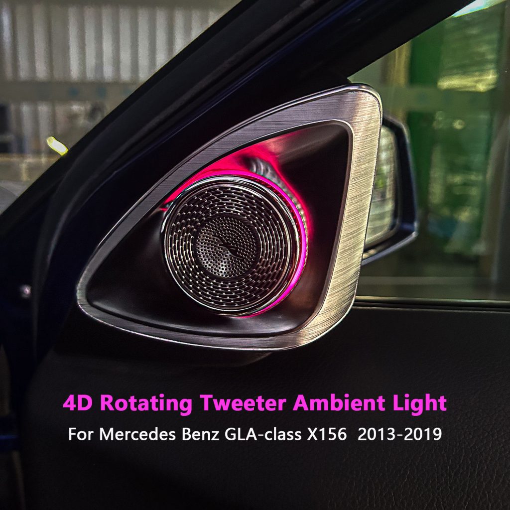 X156 12-Colors LED Ambient Light Kit for Mercedes Benz GLA-class 2013-2019 W156 Luminous Air Vent 4D Rotating Tweeter