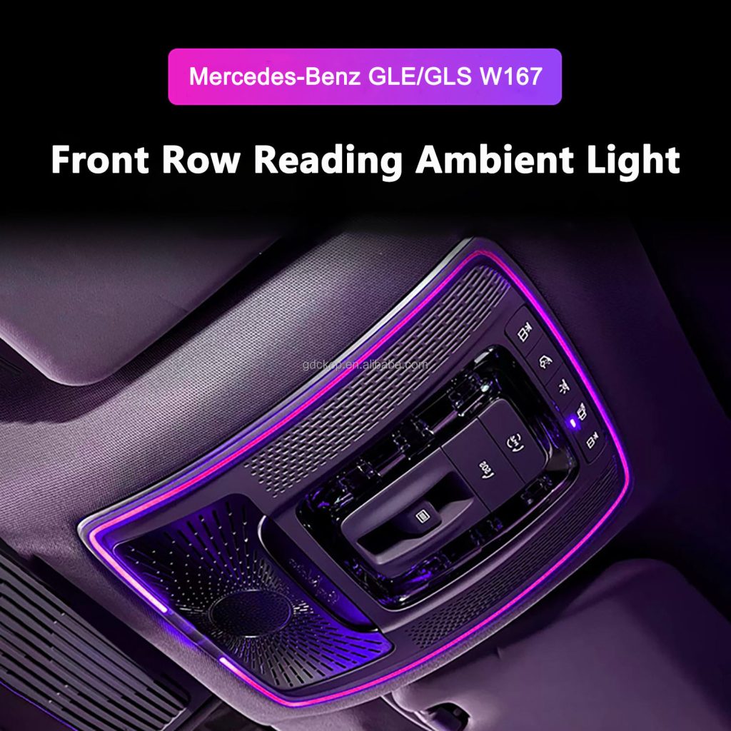 64 Colors Front Roof Reading Light Ambient Trim for Mercedes-Benz GLS X167 SUV 2020-2026
