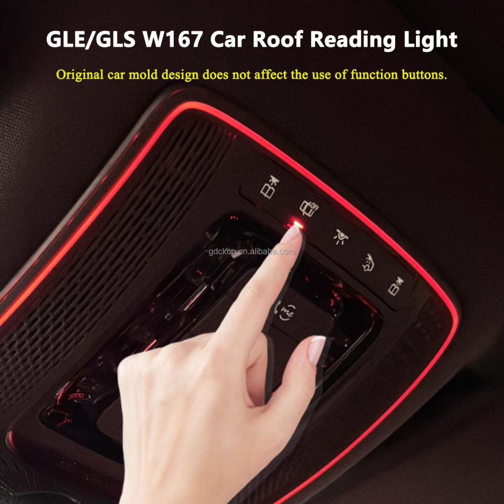 64 Colors Front Roof Reading Light Ambient Trim for Mercedes-Benz GLS X167 SUV 2020-2026