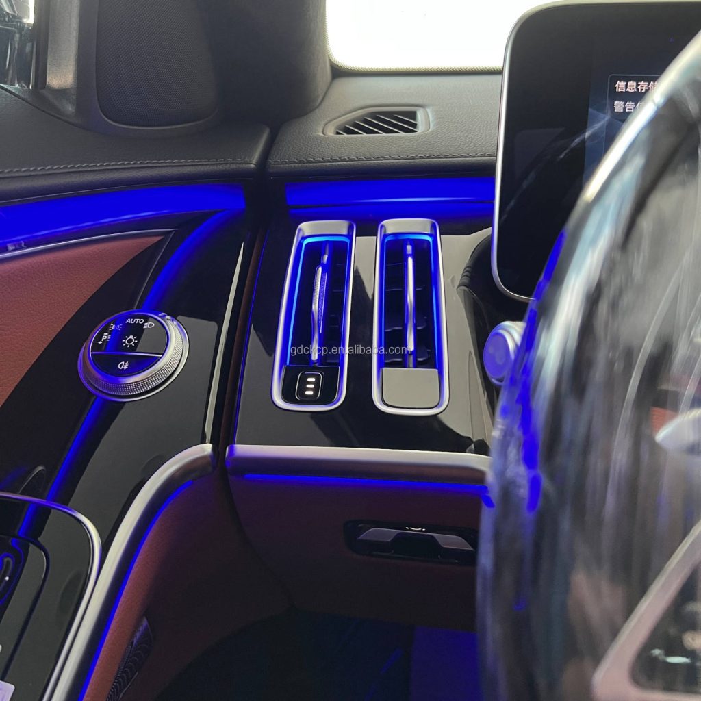 Factory Wholesale W223 LED Air Vent Ambient Light For Mercedes Benz S-class W223 Luminous Air outlet 64 Colors Atmosphere Lamp