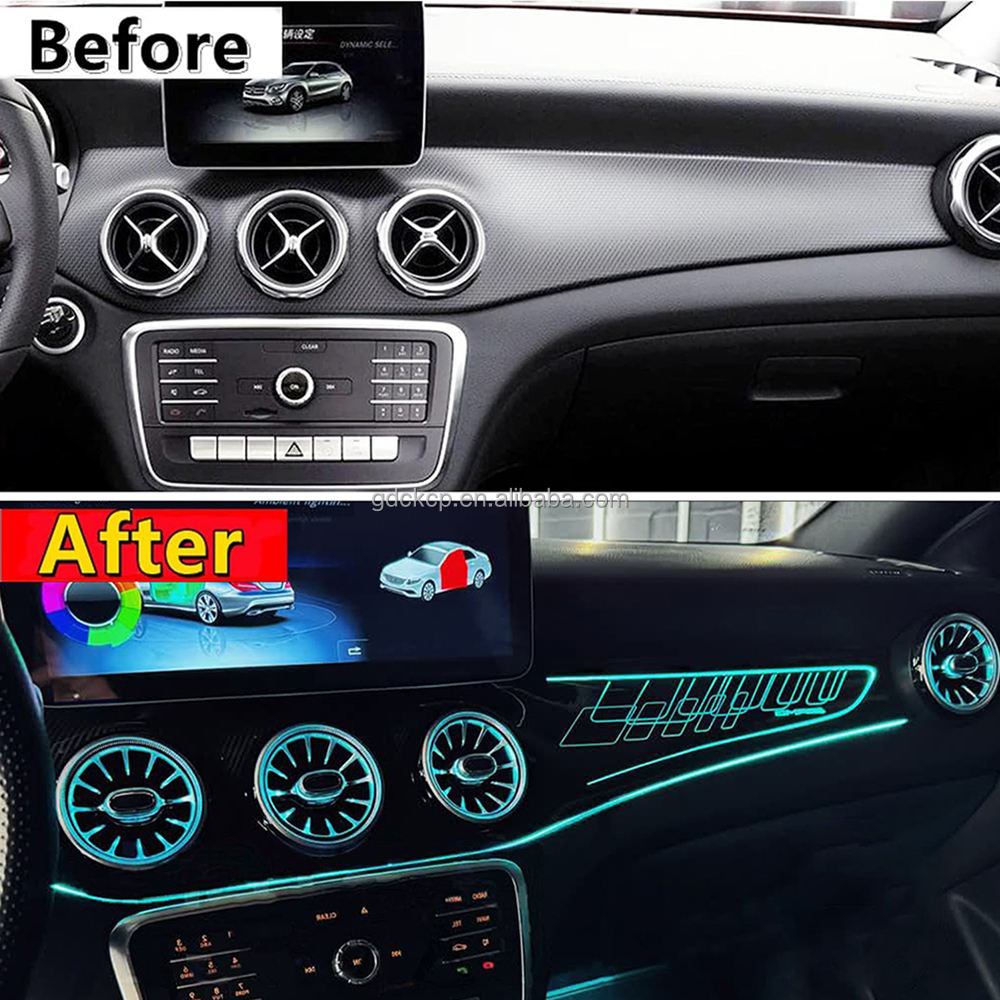 Luxury Passenger Interior Panel Ambient Light for Mercedes-Benz CLA W117 GLA X156 2013-19 Dashboard Co-pilot Carbon Fiber Panel
