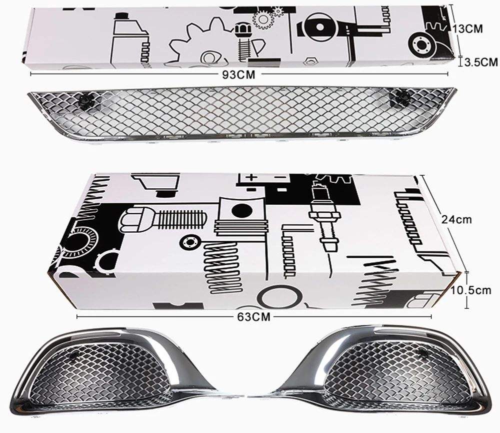 W223 Lower Bumper Grille Mesh Chrome Front Bumper Grille for Mercedes Benz S-class Upgrade to Maybach Style S480 S580 S680 2021+