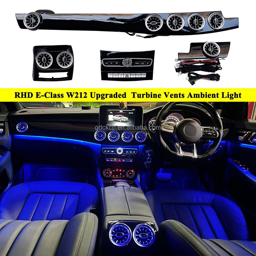 RHD W212 Upgrade to W213 Ambient Light Kit for 2010-2015 Mercedes-Benz E-Class Modified Glowing Turbine Air Vent Atmosphere Lamp