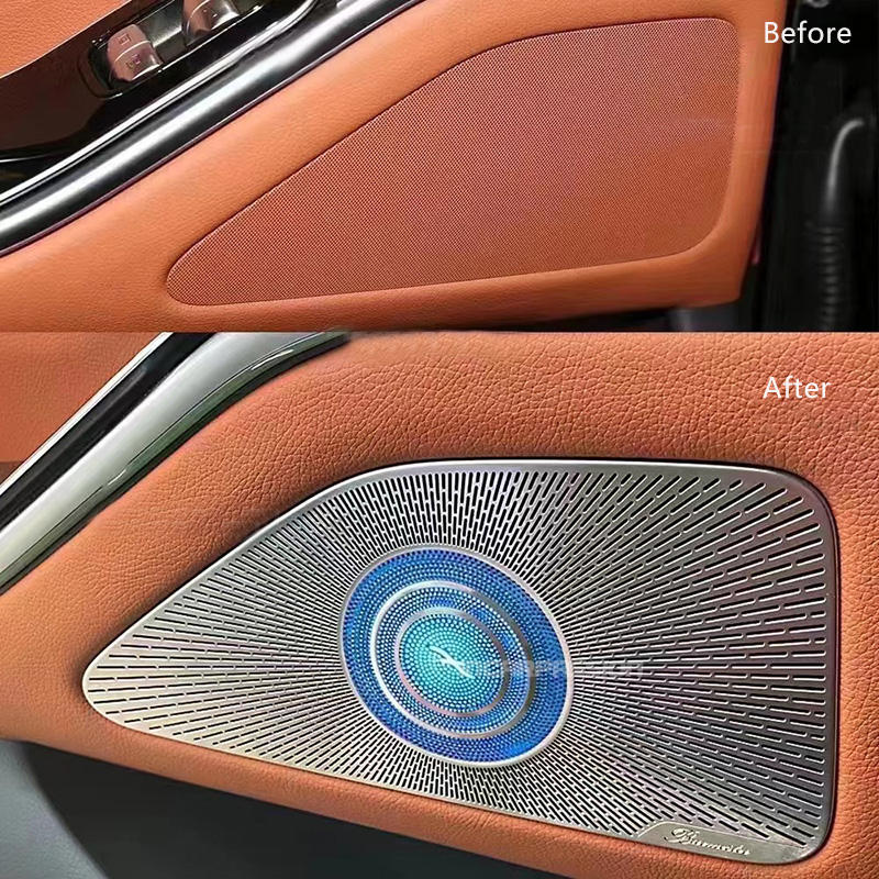 Hot Sale Four-Door Luminous Speaker Cover 64-Color LED Ambient Light Car Door Tweeter Trim Cover for Mercedes Benz S-Class New