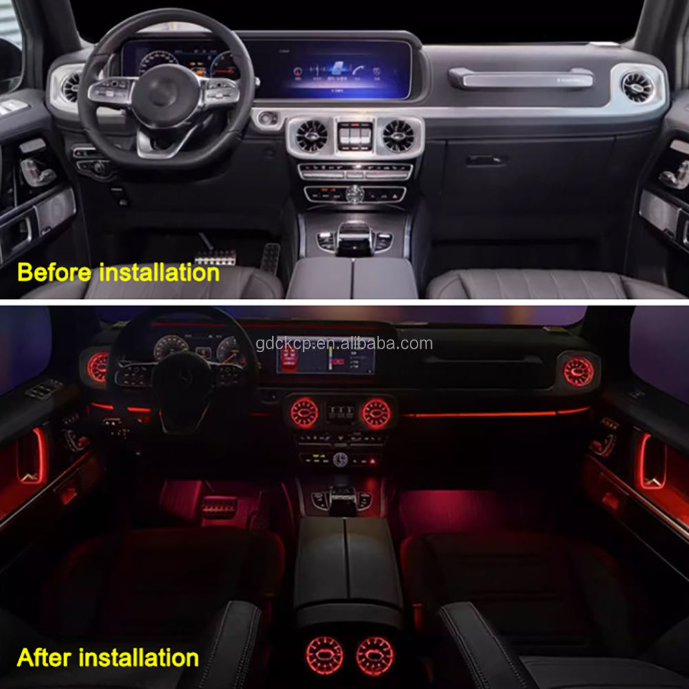 Wholesale W463 (2018) RearTurbine Air Vent Ambient Light for Mercedes Benz G-class 64 Colors Air Conditioning Outlet LED Lights
