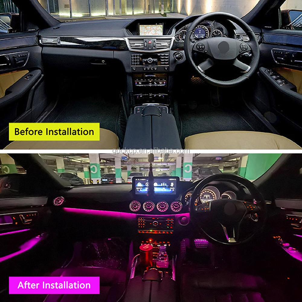 RHD W212 Upgrade to W213 Ambient Light Kit for 2010-2015 Mercedes-Benz E-Class Modified Glowing Turbine Air Vent Atmosphere Lamp