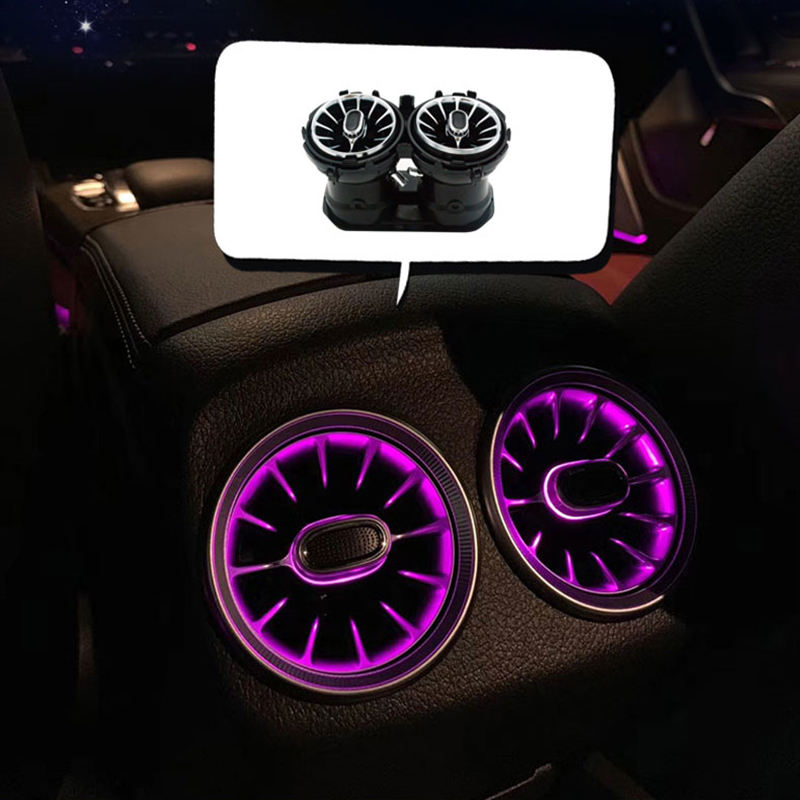 64 Colors Luminous Front Rear Turbine Air Vent LED Ambient Light for Mercedes Benz A/B-Class W177 W247 CLA C118 GLA/GLB X247