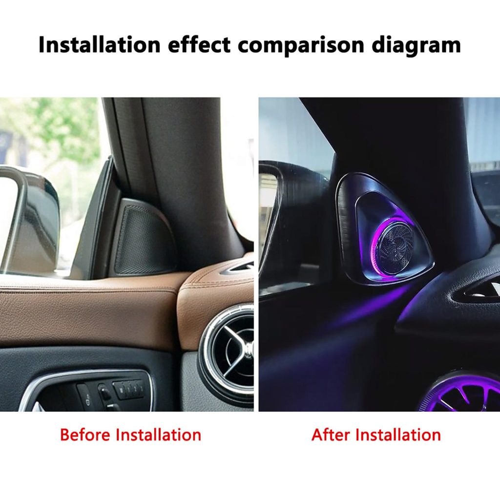 C117 4D Rotating Tweeter 12 Colors LED Ambient Light for Mercedes CLA-Class 2013-2019 Atmosphere Lamp Upgrade Accessories
