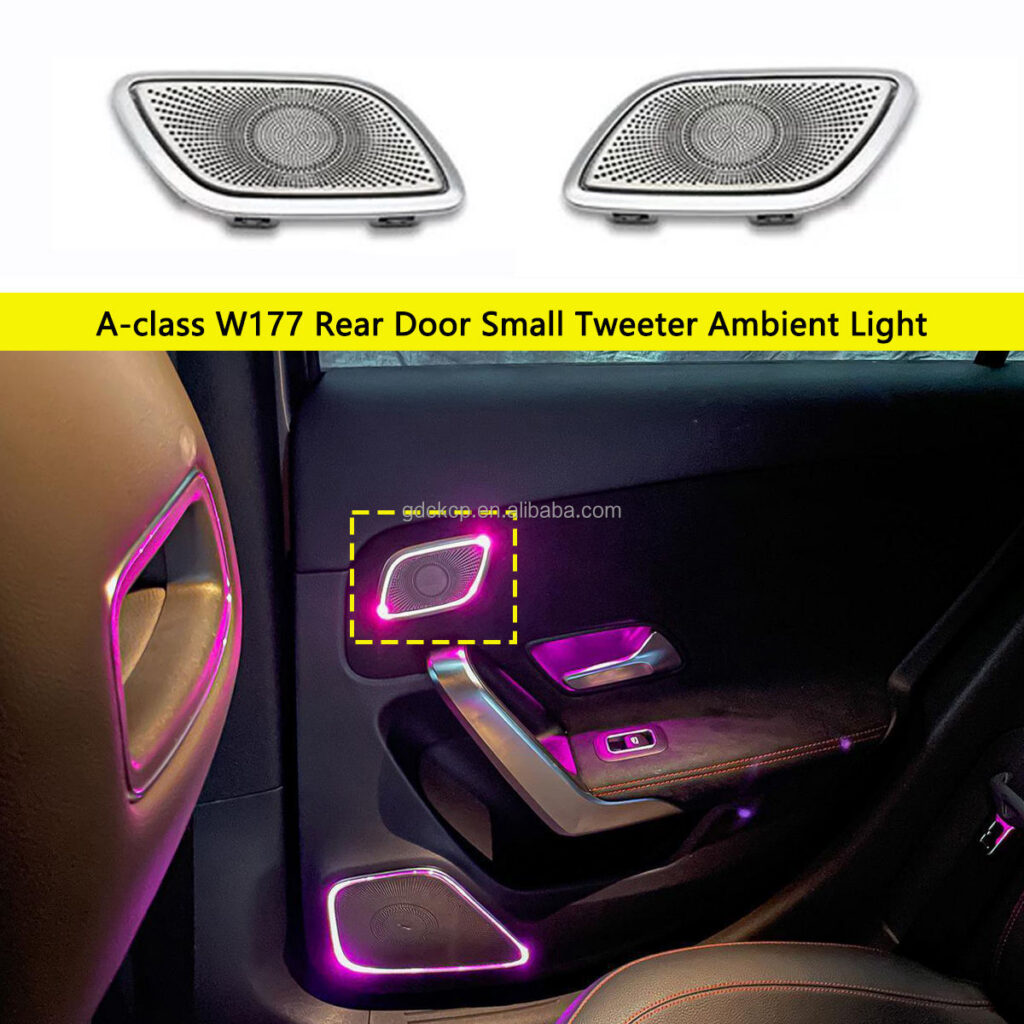 Rear Door Small Tweeter Ambient Light for Mercedes Benz A-Class W177 A200 A220 2019-2024 W247 W118 Luminous Auto Horn Cover