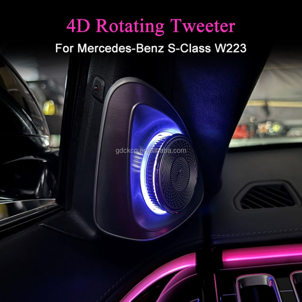 64 Colors W223 4D Rotating Tweeter Ambient Light for Mercedes Benz S-class 2021-2025 4D Rotating Treble Atmosphere Lamp