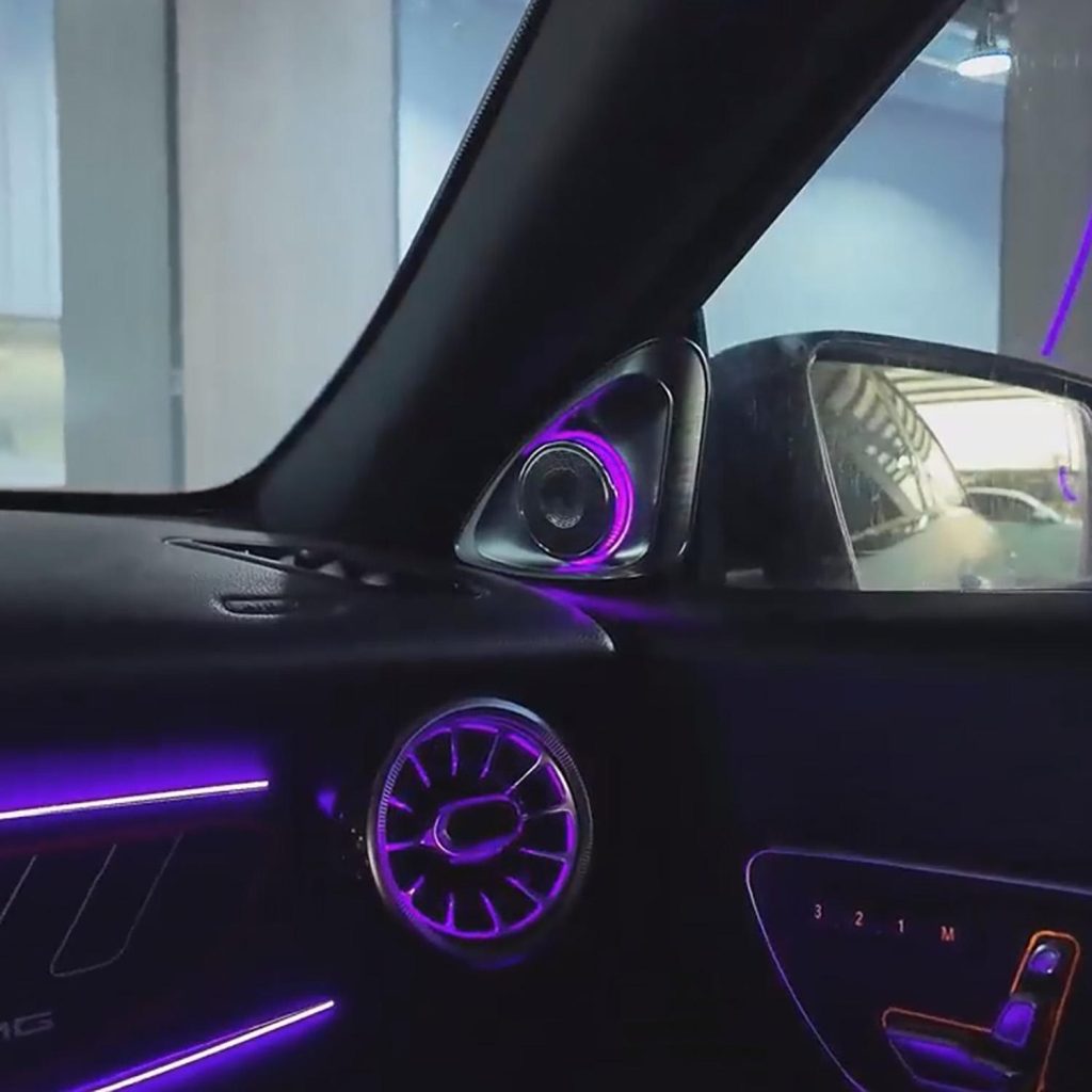 C117 4D Rotating Tweeter 12 Colors LED Ambient Light for Mercedes CLA-Class 2013-2019 Atmosphere Lamp Upgrade Accessories