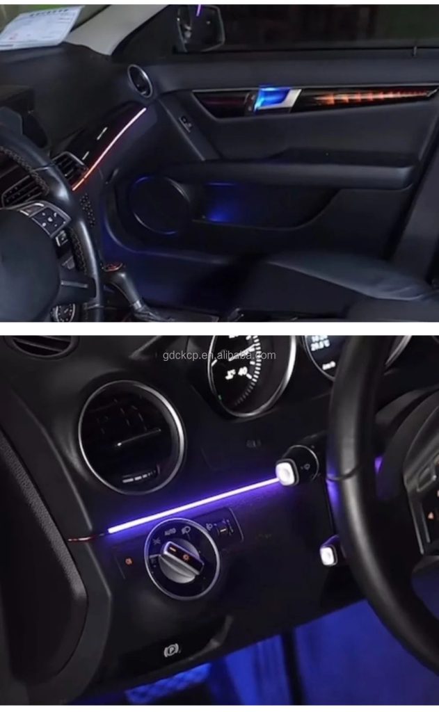 4D Rotating Tweeter LED Ambient Light Turbo Air Vent for Benz C-Class W204 2010-2014 Dashboard Upgrade