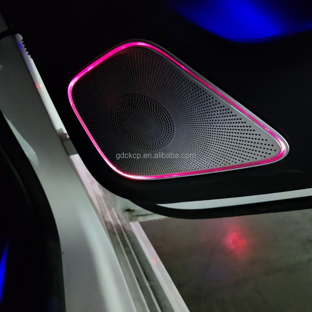 Car Midrange Speaker Cover 64 Colors Ambient Light for Benz New A/B/CLA/GLA/GLB W177 W118 W247 LED Horn Audio Trim Cover