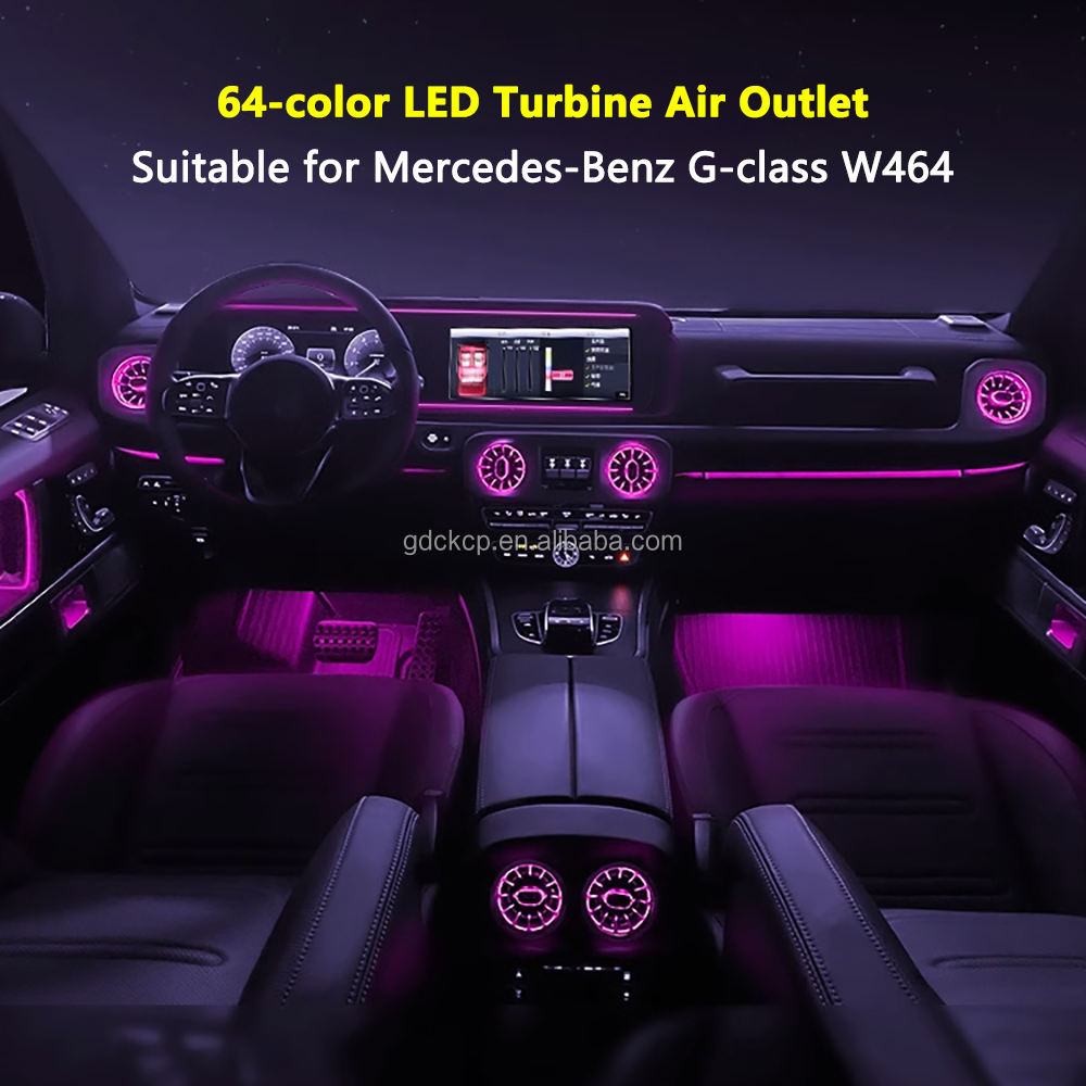 Wholesale W463 (2018) RearTurbine Air Vent Ambient Light for Mercedes Benz G-class 64 Colors Air Conditioning Outlet LED Lights