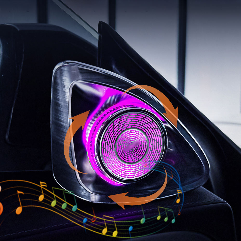 C205 4D Music Sync Rotating Tweeter with 64 Colors Ambient Light ABS Material for 2016-2021 C-coupe Car Speaker